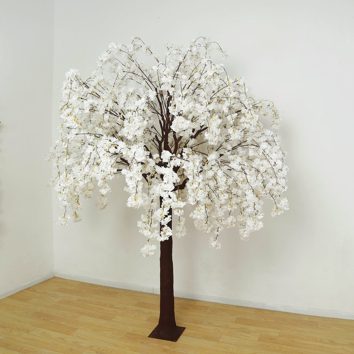 8ft Artificial Cherry Blossom Tree White – Silk Sakura Wishing Tree with Sturdy Metal Base & Realistic Fiberglass Trunk