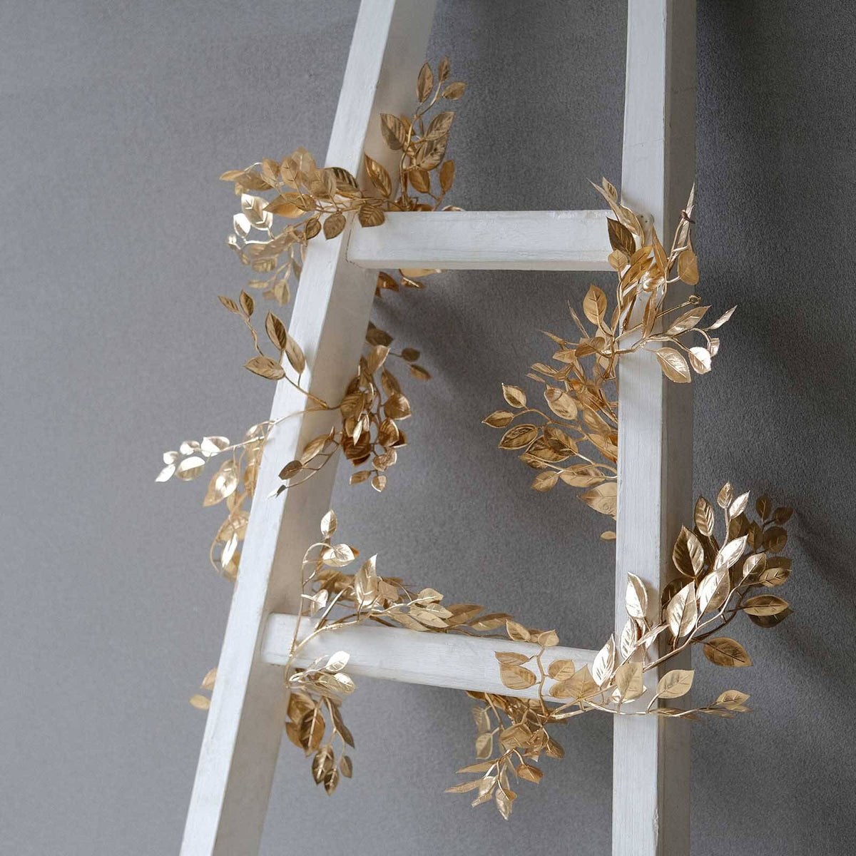 Artificial Magnolia Leaf Table Garland Metallic Gold - Decorative DIY Craft Hanging Vine Wreath 6ft